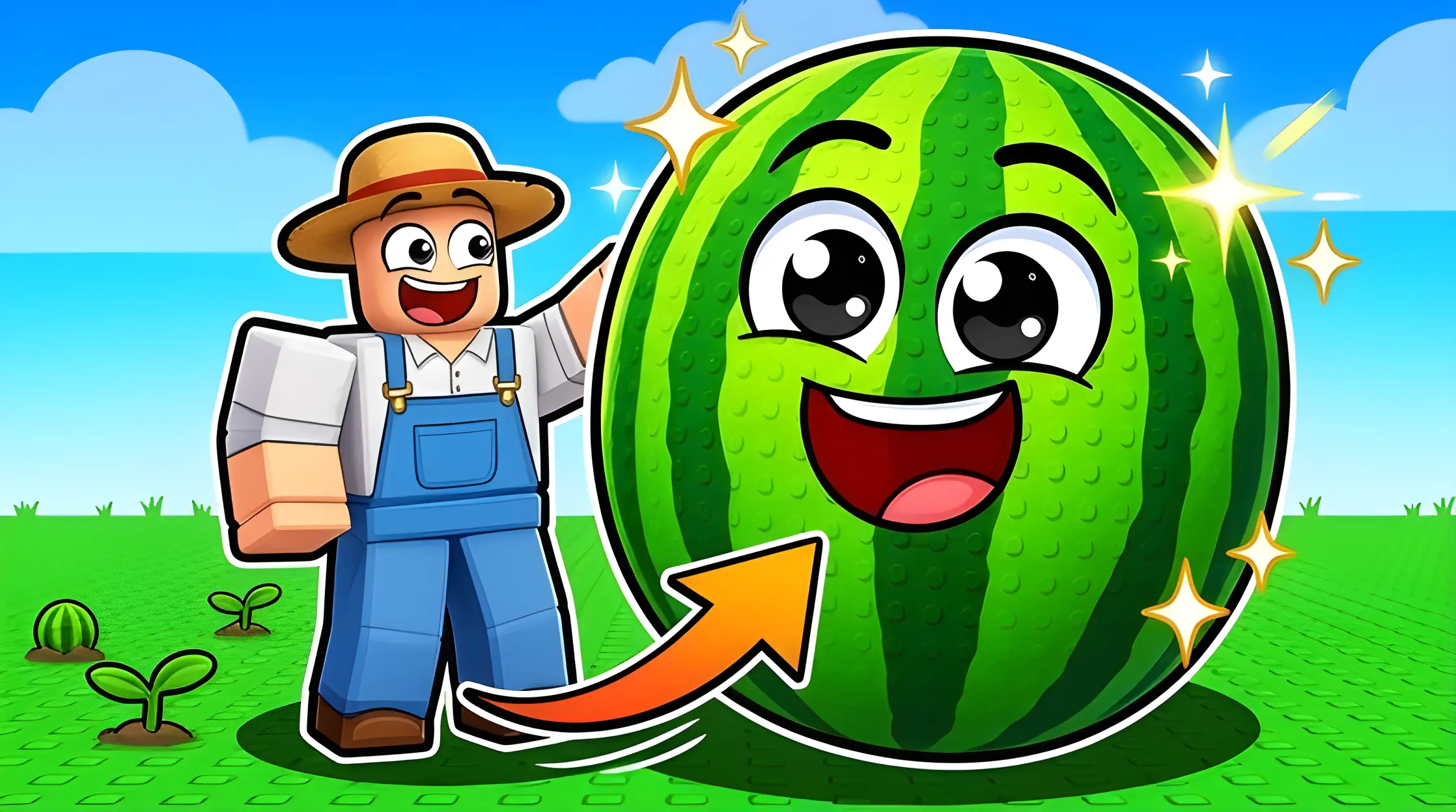 AI generated Roblox thumbnail with a bright simulator game hook