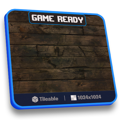 Game ready wood texture card generated for a game asset pack