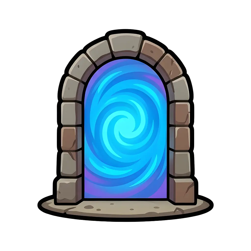 Portal game icon with a glowing blue ring